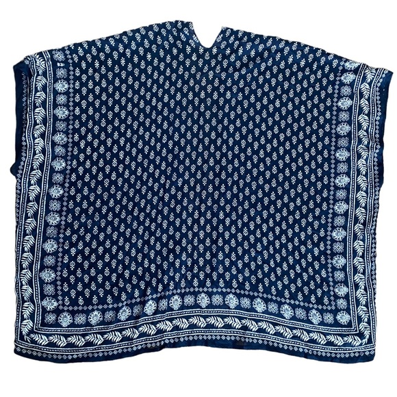 Loft Poncho Shrug Blur Floral Tribal Print Kimono Open Top Cardigan Indian Aztec - Picture 7 of 11